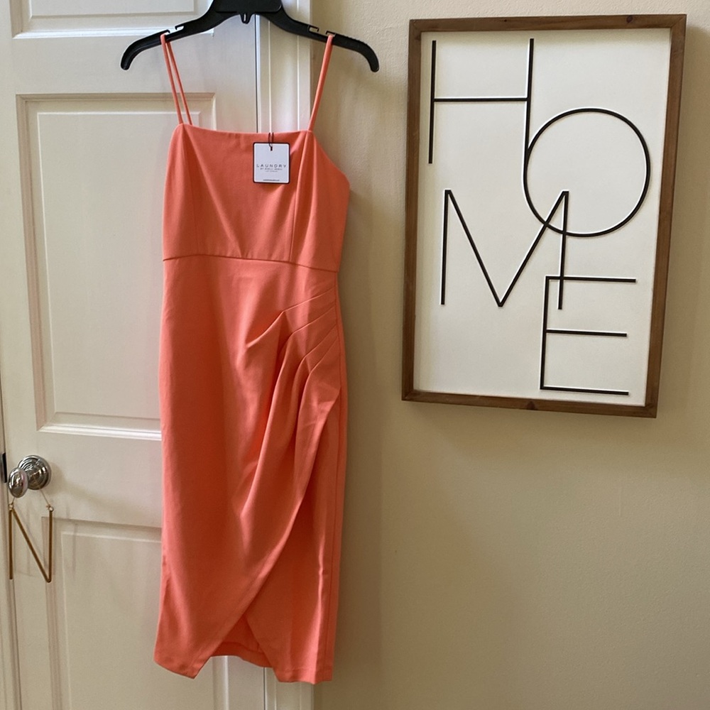 NWT LAUNDRY BY SHELLI SEGAL SIZE 0 CORAL SEMI/FORMAL DRESS